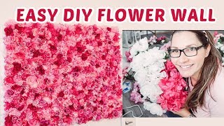 DIY FLOWER WALL  Dollar tree materials [upl. by Nolyaw]