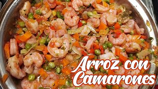 Como preparar ARROZ CON CAMARONES  Delicioso [upl. by Gilus]