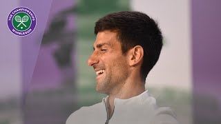 Novak Djokovic Winners Press Conference Wimbledon 2019 [upl. by Ettenim]