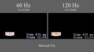 60Hz vs 120Hz LED TV in Slow Motion [upl. by Bohannon700]