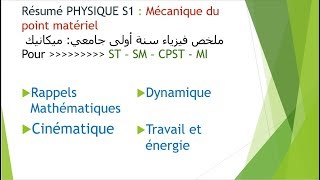 Physique S1 Cinématique du point matériel 1 Introduction [upl. by Ahrendt]