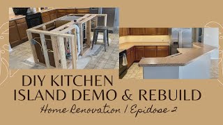 KITCHEN ISLAND DEMO amp REBUILD  Home Reno Ep 2 [upl. by Enwad]