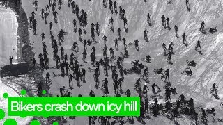 Bikers Slide Down Mountain of Hell [upl. by Savanna]