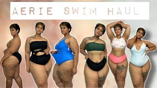 Curvy plus size Aerie Swimsuit Haul [upl. by Cassondra]