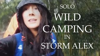 Solo Hiking amp Wild Camping in Storm Alex [upl. by Ahseekal]