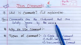 comments in java  types of comments in java [upl. by Alicea]