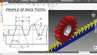 Design Rack and pinion gear drive  Autodesk Inventor [upl. by Leirbaj]