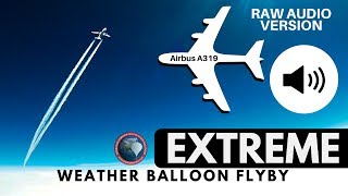 AIRPLANE FLYBY CAPTURED BY WEATHER BALLOON ✈🎈 Airbus A319 Loud [upl. by Karney]