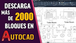 COMO DESCARGAR BLOQUES PARA AUTOCAD  MÁS DE 2000 BLOQUES GRATIS [upl. by Claman]