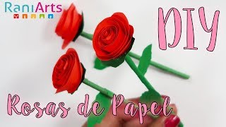 DIY  ROSAS DE PAPEL FÁCILES [upl. by Aihsena]