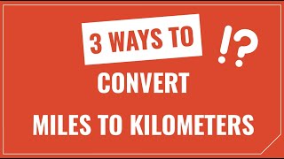 How to Convert Miles to Kilometers mi to km [upl. by Nagle]