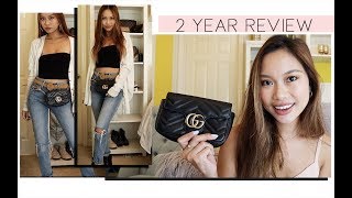 Gucci Marmont Matelasse Super Mini Bag 2 Year Review  What Fits Inside [upl. by Ainimre]