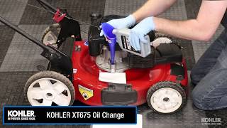 How to Change Oil in KOHLER Lawnmower Engine XT Series [upl. by Ymerrej]