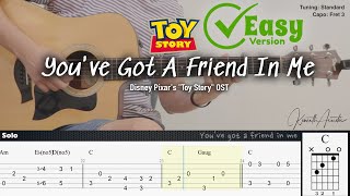 Youve Got A Friend In Me Easy Version  Randy Newman  Fingerstyle Guitar  TAB  Chords  Lyrics [upl. by Ahsieyt320]