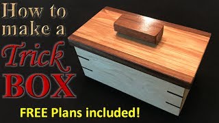 Woodworking How to make an awesome trick box  FREE plans [upl. by Ahsitniuq]