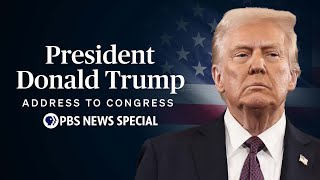 WATCH LIVE President Donald Trumps 2025 address to Congress  PBS News Special [upl. by Aihsar]