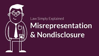 Misrepresentation and Nondisclosure  Contracts  Defenses amp Excuses [upl. by Ronel355]