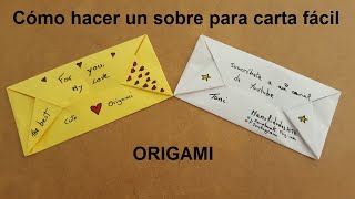 💌  SOBRE  💌 para CARTA FACIL ✅  Origami PASO A PASO [upl. by Sandstrom]