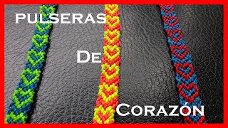 Como hacer pulseras de hilo en forma de corazón [upl. by Sum]