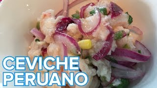 Ceviche peruano con gambas o camarones  Recetas fáciles [upl. by Kimberley]