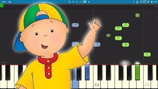 Caillou Theme Song  EASY Piano Tutorial [upl. by Elset]