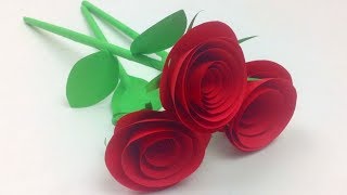 How to Make Small Rose Flower with Paper  Easy Paper Roses Flowers Step by Step  DIY Rose Of Paper [upl. by Petronella]