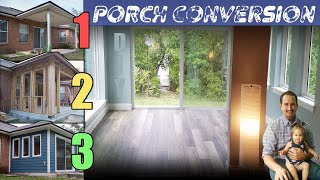 Porch To Sunroom DIY Build Start to Finish Demonstration [upl. by Hayyifas112]