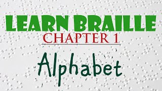 Learn Braille  Chapter 1  Learning the Letters of the Alphabet [upl. by Naesar]