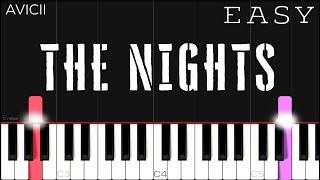 Avicii  The Nights  EASY Piano Tutorial [upl. by Merlina]