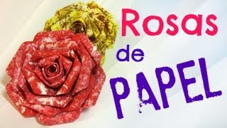 Tutorial Rosas de papel Paper roses [upl. by Ailemaj]