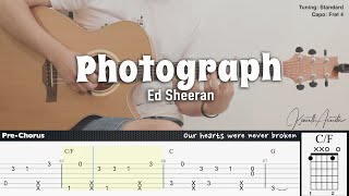 Photograph  Ed Sheeran  Fingerstyle Guitar  TAB  Chords  Lyrics [upl. by Dhaf]