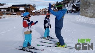 Kids Skiing  Learning How to Ski with New Generation Ski School [upl. by Garges]