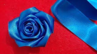 Como Fazer Rosa de Fita de Cetim Super FácilHow to make a Ribbon Rose🌹 [upl. by Noir]