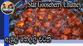 Star Gooseberry Chutney  ChutneyRecipe by ThUnHeLaYa With English Subtitles  ඇඹුල් නෙල්ලි චට්නි [upl. by Maletta]