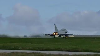 RAF Typhoon  full afterburners takeoff  RAF Lossiemouth 4K [upl. by Balduin]