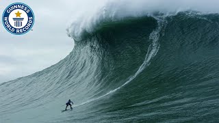 Largest wave surfed  Guinness World Records [upl. by Vrablik942]