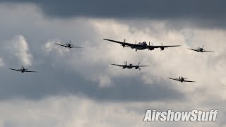 Merlin Flight Mosquito Lancaster Spitfire and Hurricane Formation  Hamilton Airshow 2013 [upl. by Ruenhs]