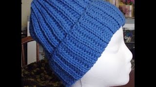 Crochet Ribbed Hat Part 2 [upl. by Ydnik405]