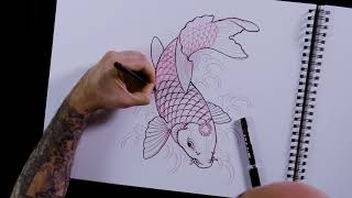 Chris Garvers Koi Tutorial  Tattoodo  Art Class [upl. by Tony]