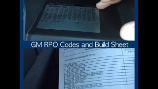 Reading GM RPO Glovebox Codes and Build Sheet [upl. by Wetzel]