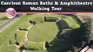 CAERLEON ROMAN BATHS amp AMPHITHEATRE WALES  Walking Tour  Pinned on Places [upl. by Ogdan]