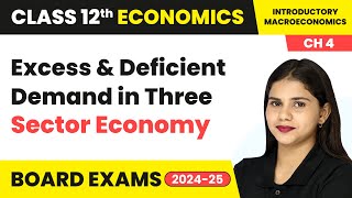 Excess and Deficient Demand in Three Sector Economy  Class 12 Economics Chapter 4  CBSE 202425 [upl. by Kippie]