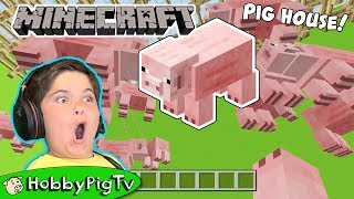 Minecraft Pig House Build With HobbyFrog HobbyPigTV [upl. by Ebner]