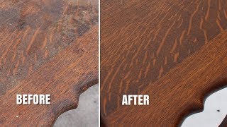 Vintage Furniture Restoration  Part 2  Refinishing an Old Oak Table [upl. by Nohcim644]