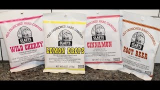 Claeys Old Fashioned Hard Candies Wild Cherry Lemon Drops Cinnamon amp Root Beer Review [upl. by Kushner]