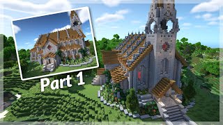 Minecraft How to Build a Medieval Church  Church Tutorial  Part 1 [upl. by Herr826]