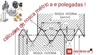 cálculo de rosca triangular métrica e polegada simplificado [upl. by Umont]