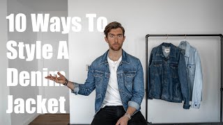 10 Ways To Style A Denim Jacket  Mens Fashion 2021 [upl. by Leunamnauj]