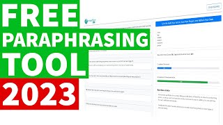 Free Paraphrasing Tool to Rewrite an Article Making it 100 Unique and Plagiarism Free 2023 [upl. by Elton535]