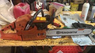 Husqvarna 5155 chainsaw carburetor adjustment [upl. by Fredel]